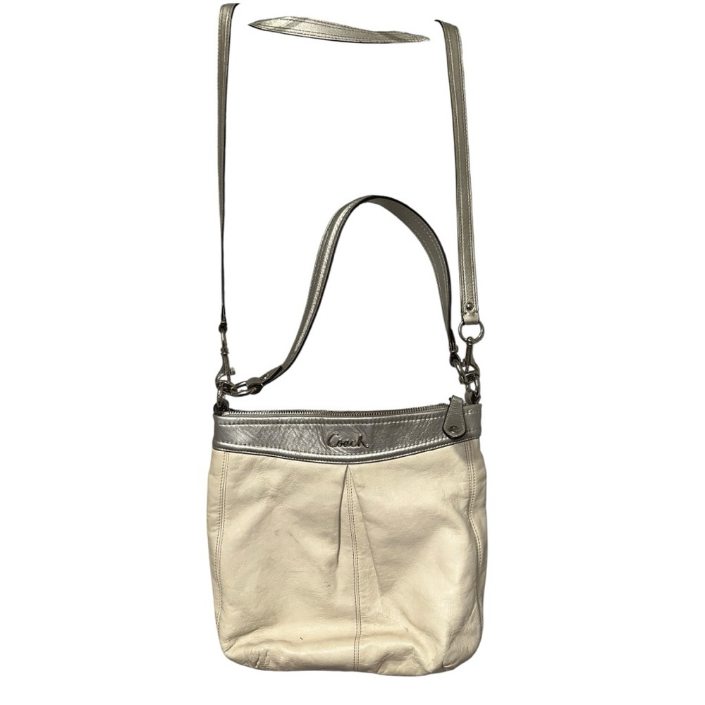 Vintage Coach Ashley Crossbody Bag Cream and Silver